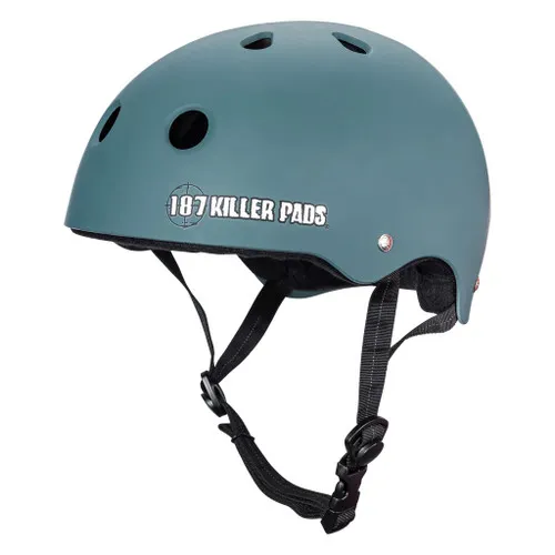 187 Skateboard Helmet Pro Skate w/ Sweatsaver Liner Stone Blue Size XL