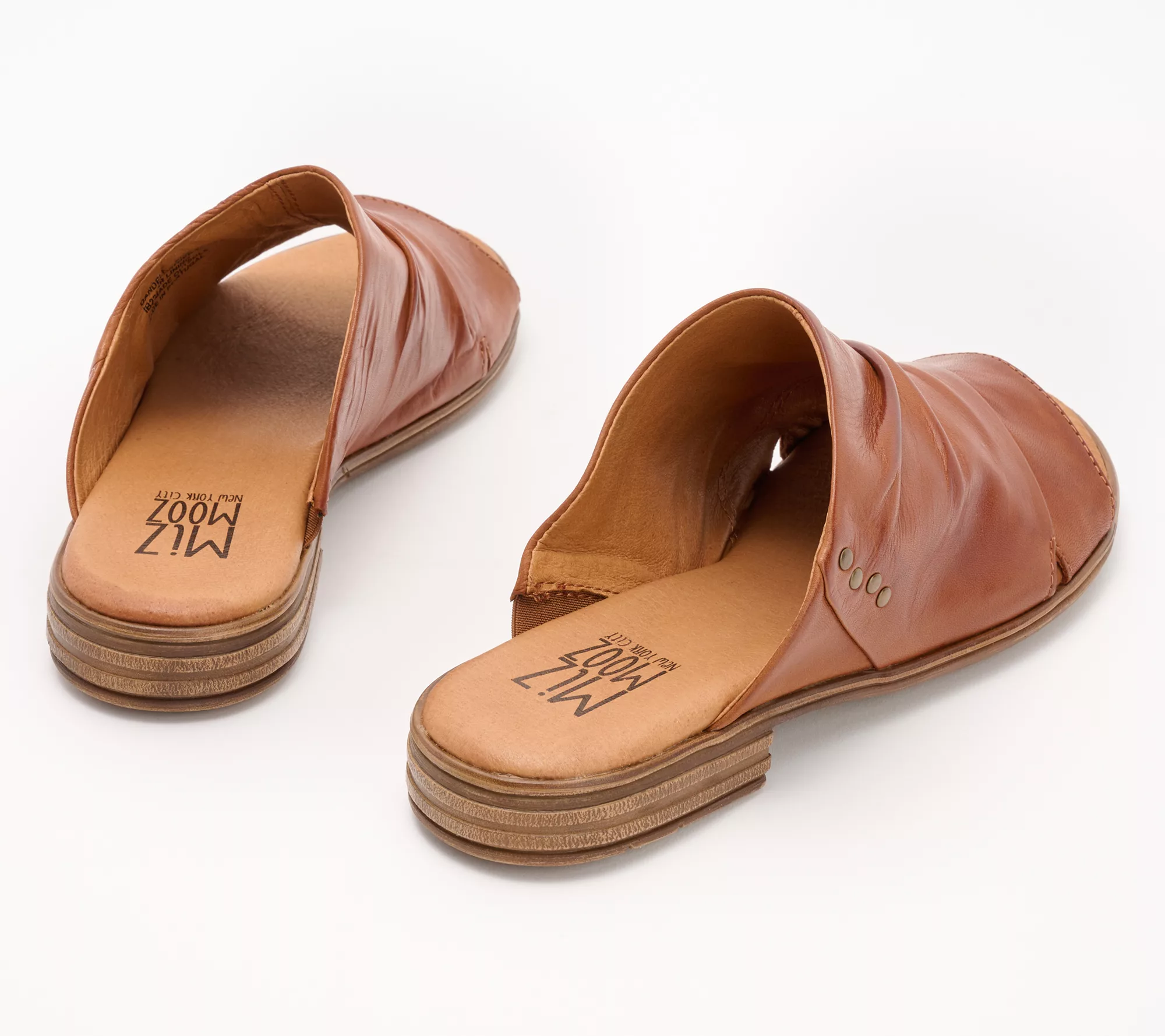 "As Is" Miz Mooz Leather Wide Width Slide Sandals - Dandelion