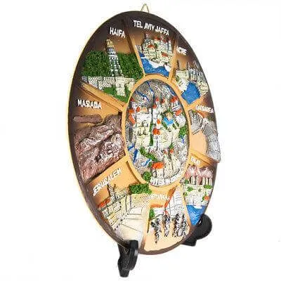 3D Ceramic Decorative Plate with memorable views Israel souvenir gift 20cm