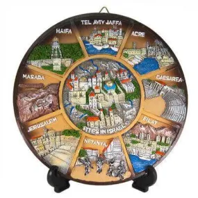 3D Ceramic Decorative Plate with memorable views Israel souvenir gift 20cm