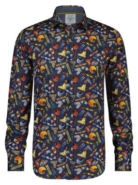 A Fish Named Fred Ski Elements Shirt Navy