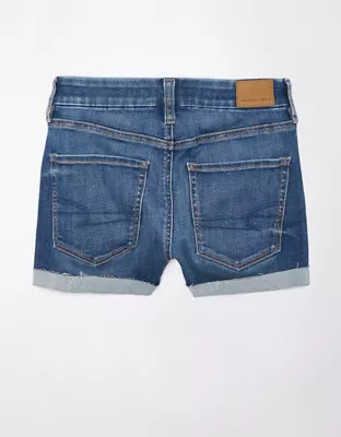 AE Next Level Curvy High-Waisted Crossover Denim Short Short-