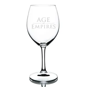 Age of Empires Logo Laser Engraved Wine Glass