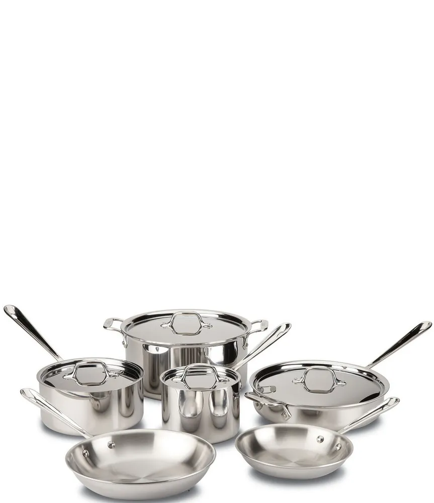 All-Clad Three-Ply Stainless Steel 10-Piece Cookware Set