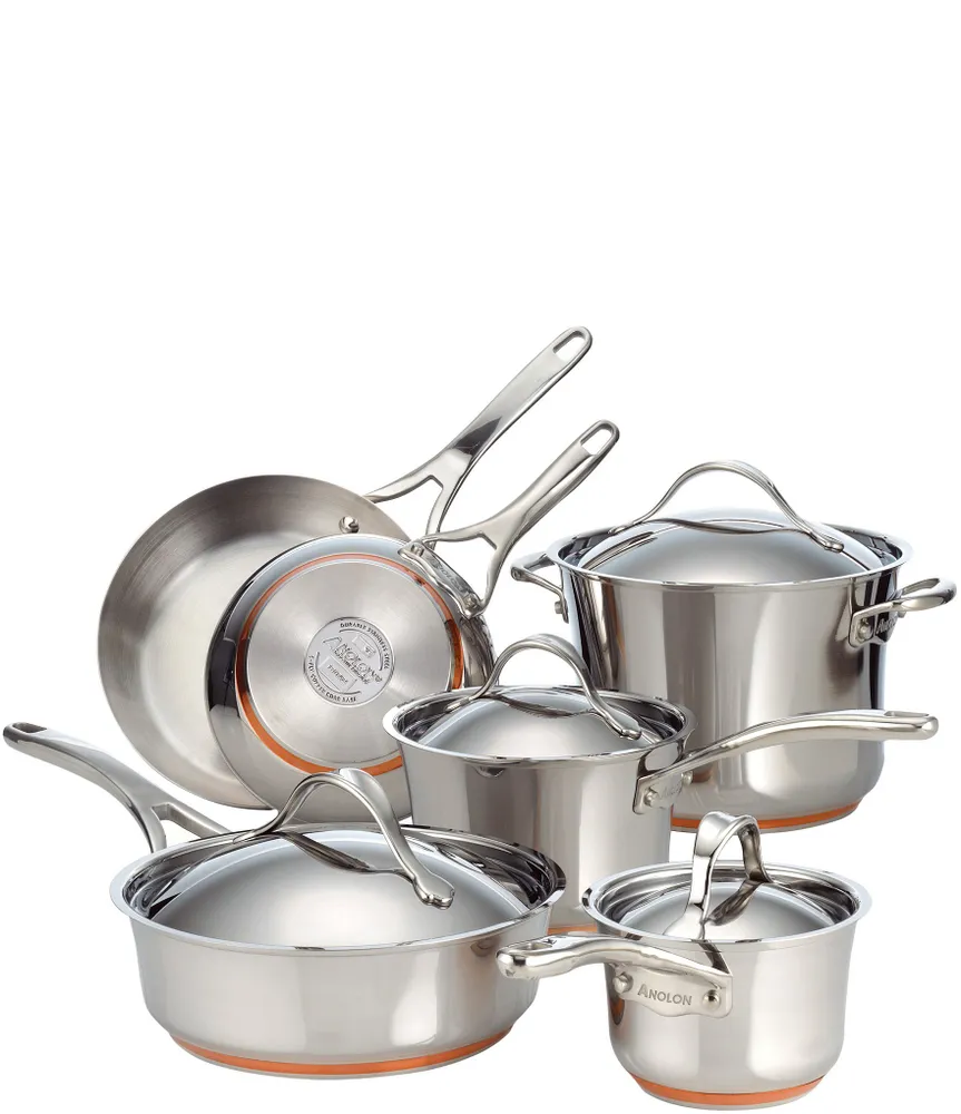 Anolon Nouvelle Copper & Stainless Steel 10-Piece Cookware Set