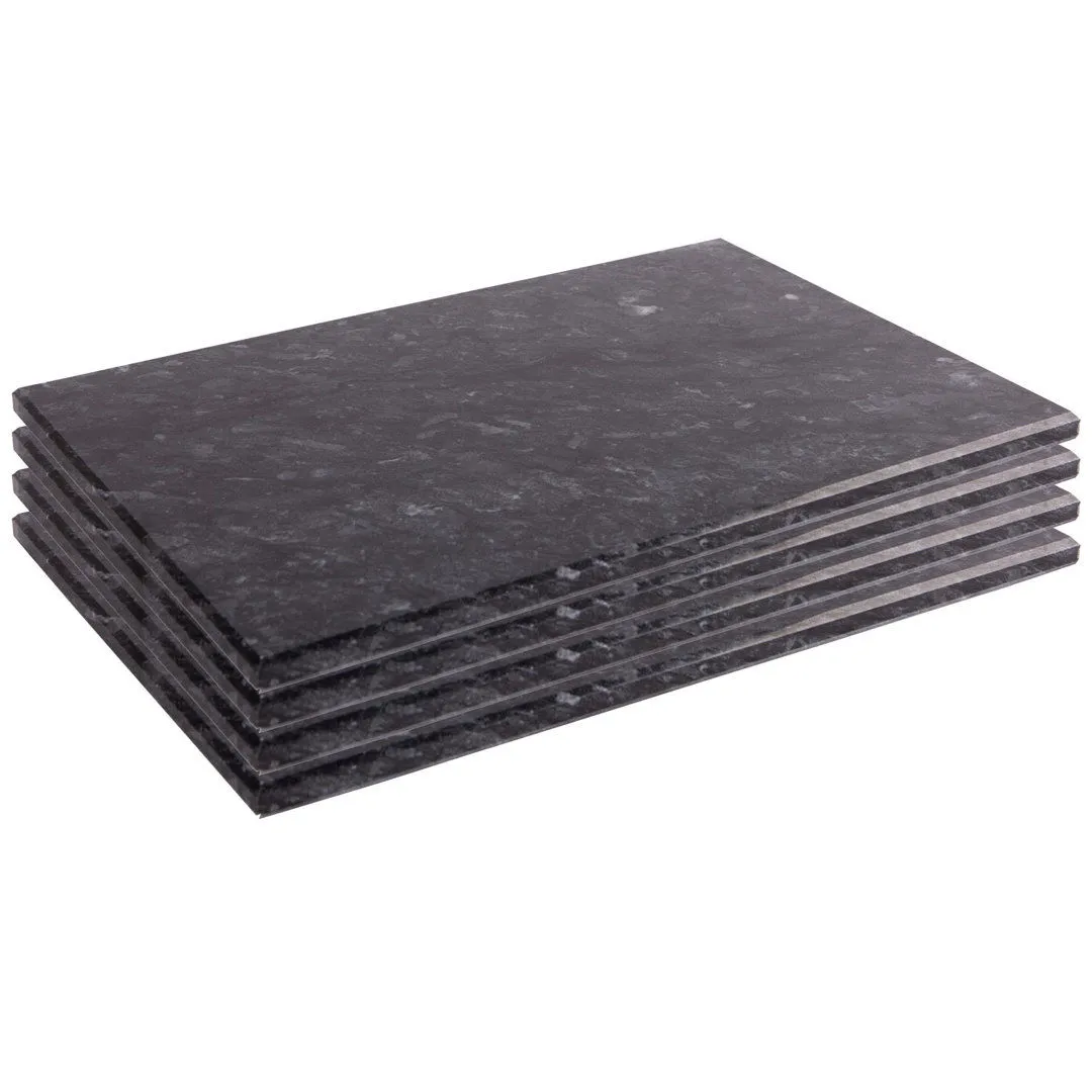 Argon Tableware - Marble Rectangle Placemats - 30cm x 20cm - Black