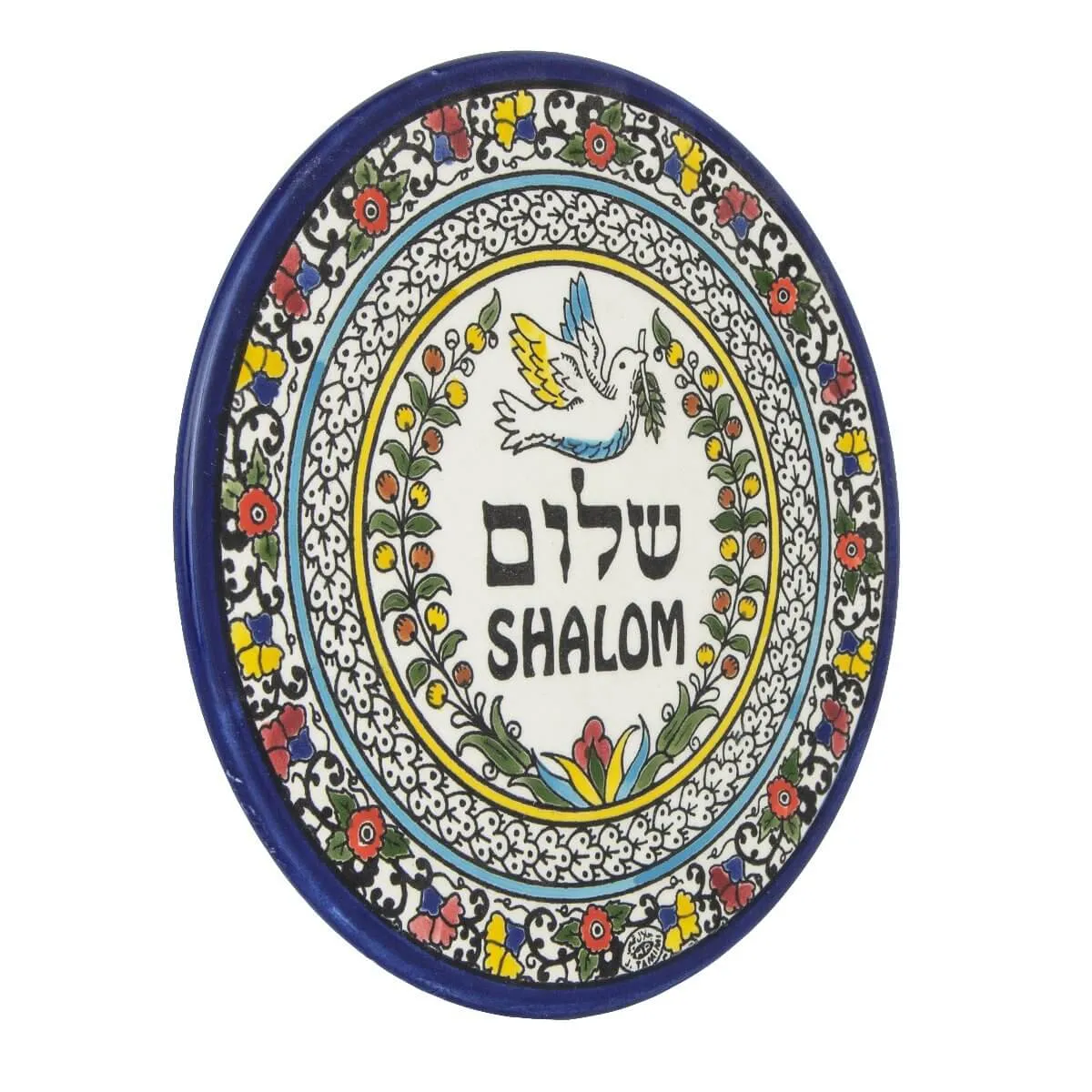 Armenian Ceramic Decorative Plate Shalom Peace with Pigeon (11)