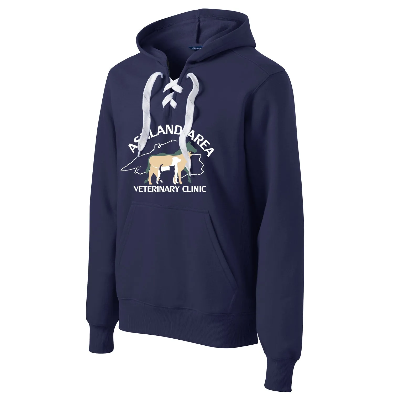 Ashland Vet Clinic Lace Up Pullover Hooded Sweatshirt