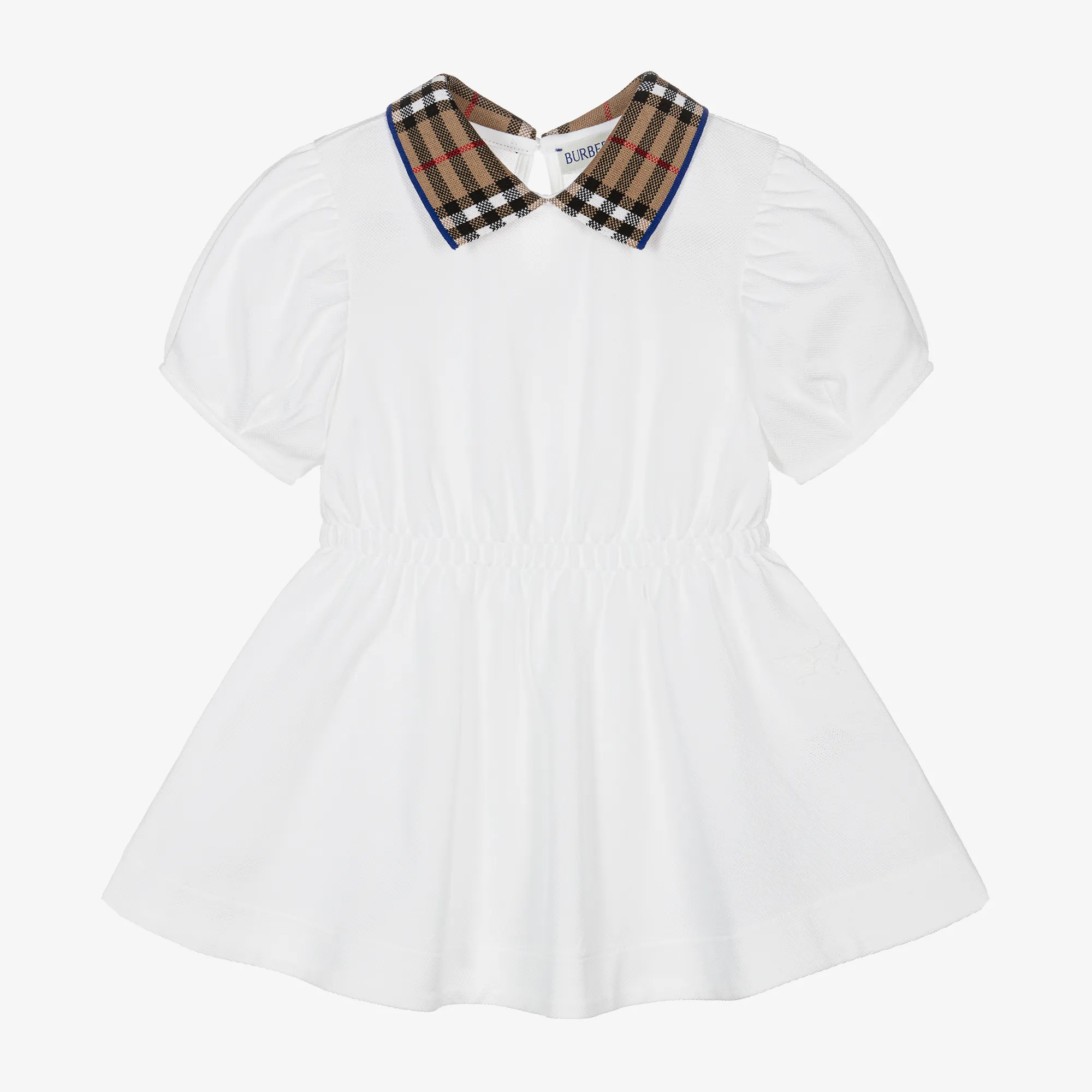 Baby Girls White Check Polo Dress