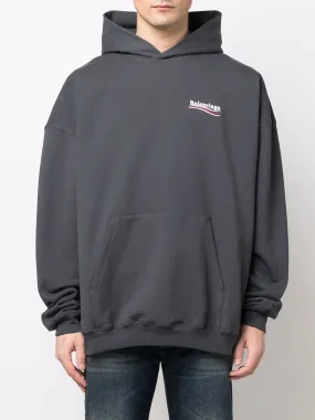 Balenciaga Large Fit logo-print hoodie