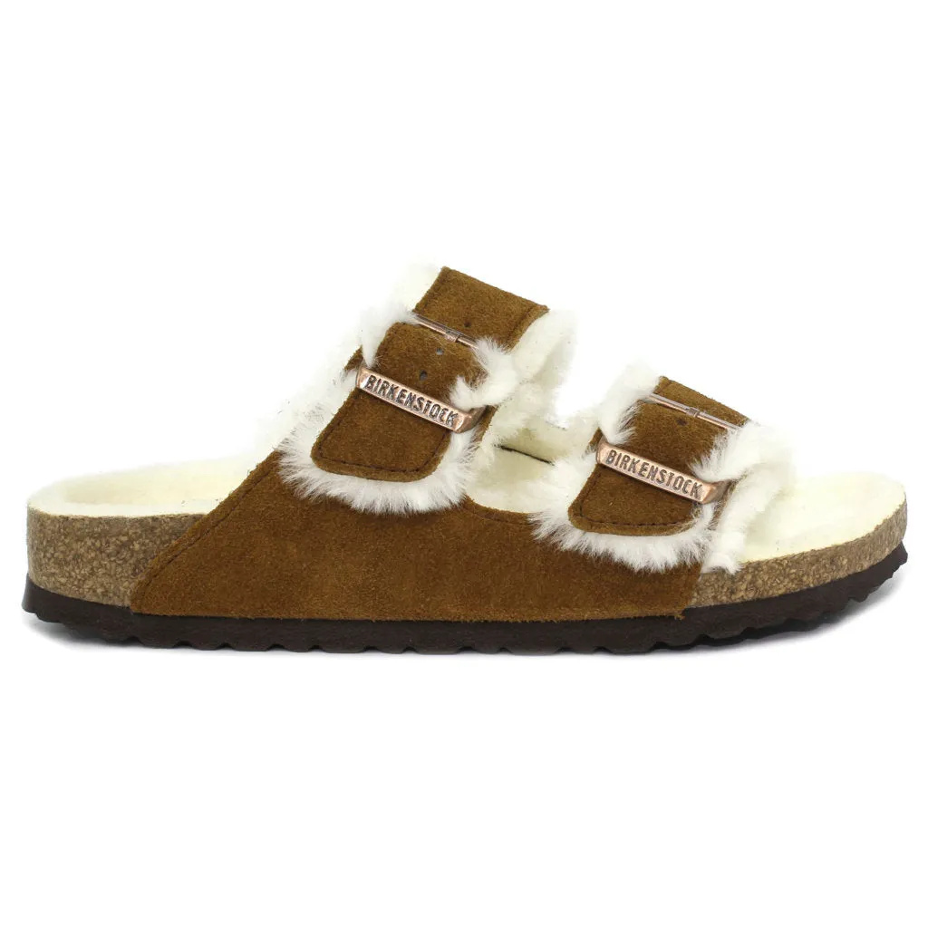 Birkenstock Unisex Sandals Arizona Shearling Casual Buckles Suede Leather - UK 5.5