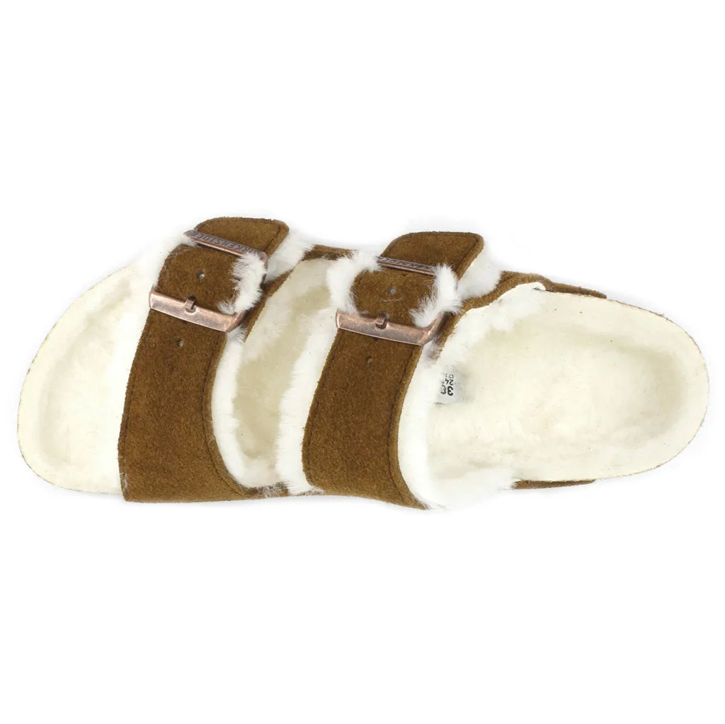 Birkenstock Unisex Sandals Arizona Shearling Casual Buckles Suede Leather - UK 5.5