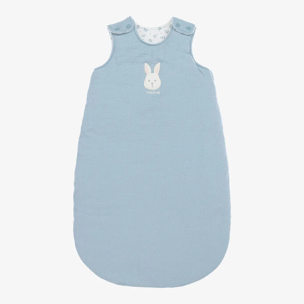 Blue Cotton Bunny Sleeping Bag (73cm)