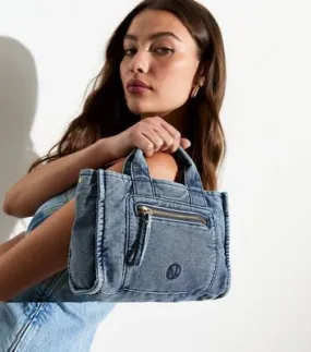 Blue Denim Small Cross-Body Bag New Look