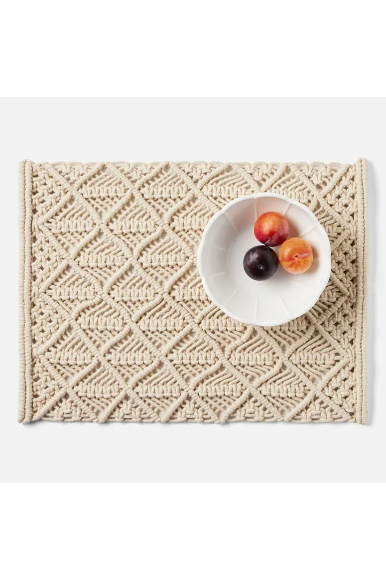 Blue Pheasant - Juno Rectangular Placemats - Natural Cotton