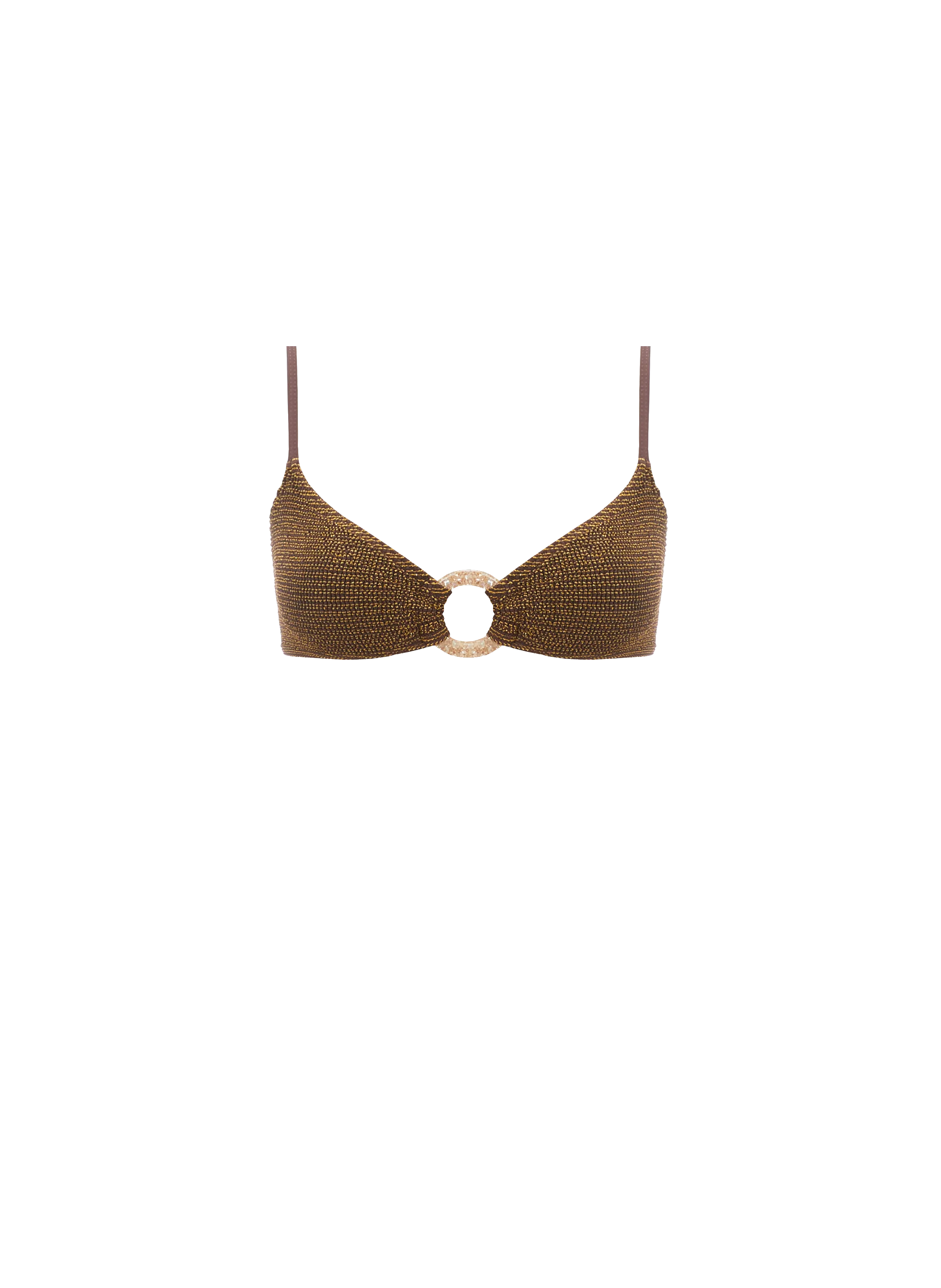 BOND EYE  Crushed-effect bikini top - Brown