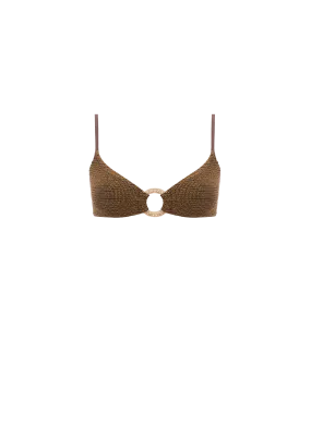 BOND EYE  Crushed-effect bikini top - Brown