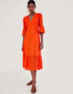 Broderie Dress Orange