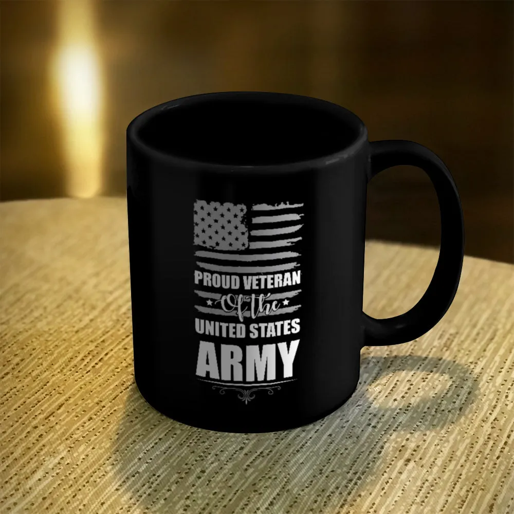 Ceramic Coffee Mug Black Proud Veteran of the United States