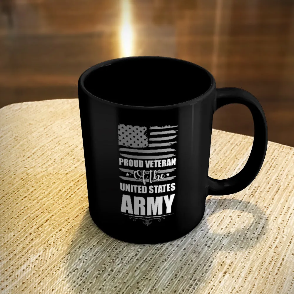 Ceramic Coffee Mug Black Proud Veteran of the United States