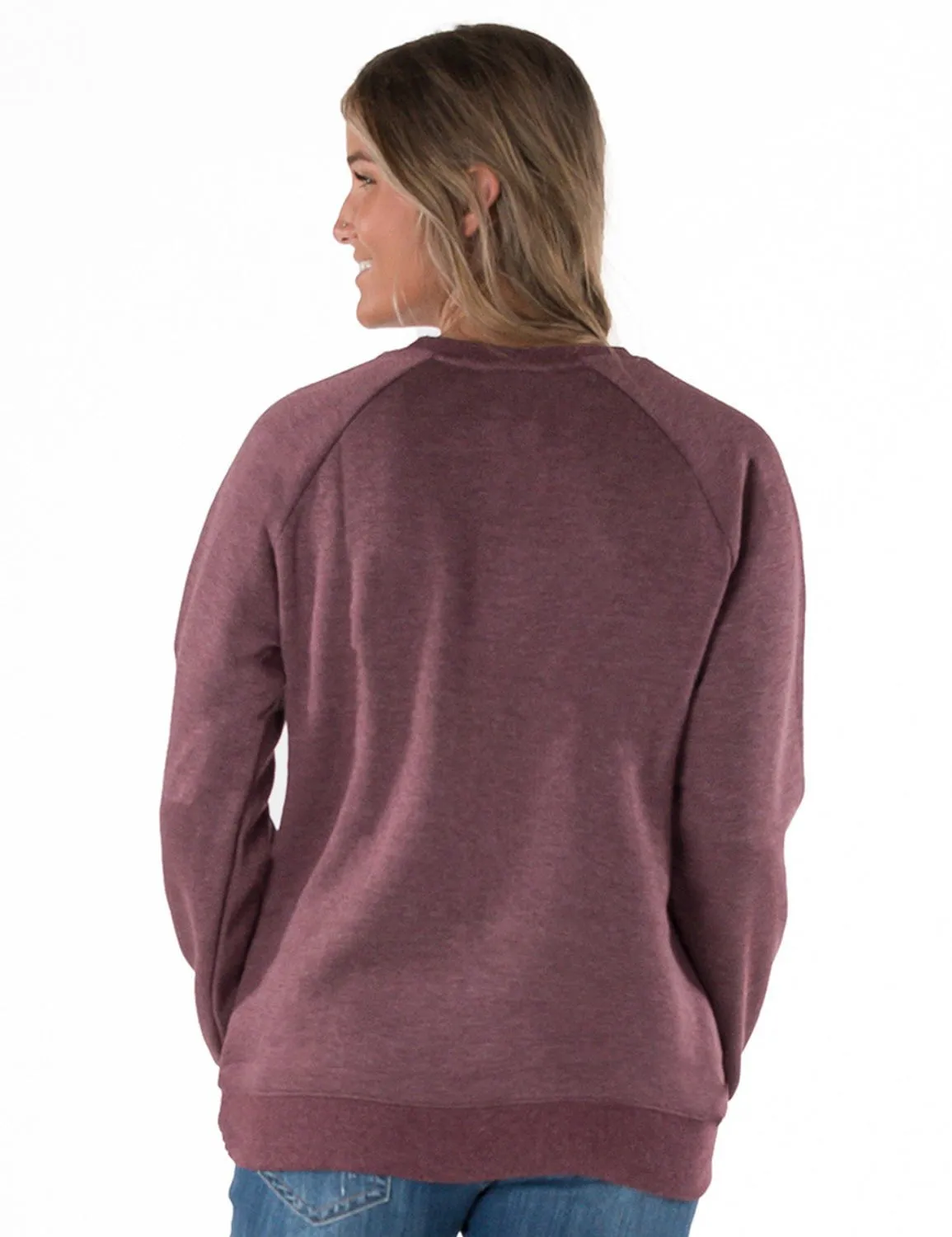 Cowgirl Tuff Womens Hug In A Glass Wine Poly/Rayon Sweatshirt