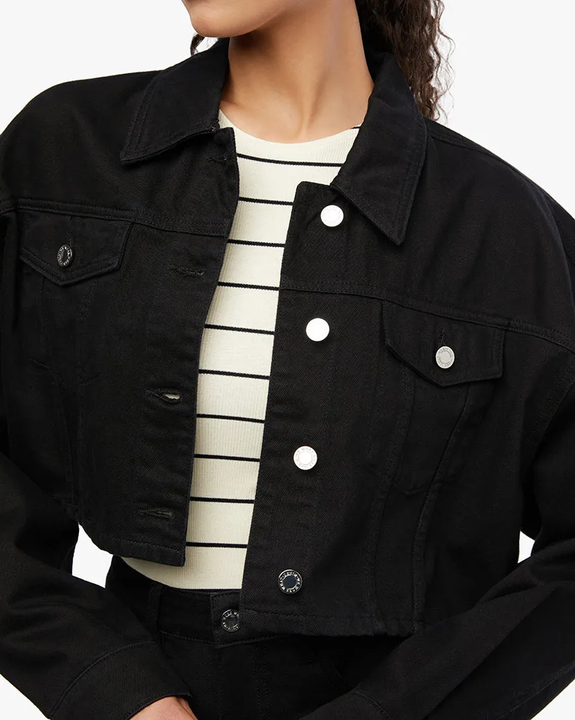 Cropped Denim Jacket | Black