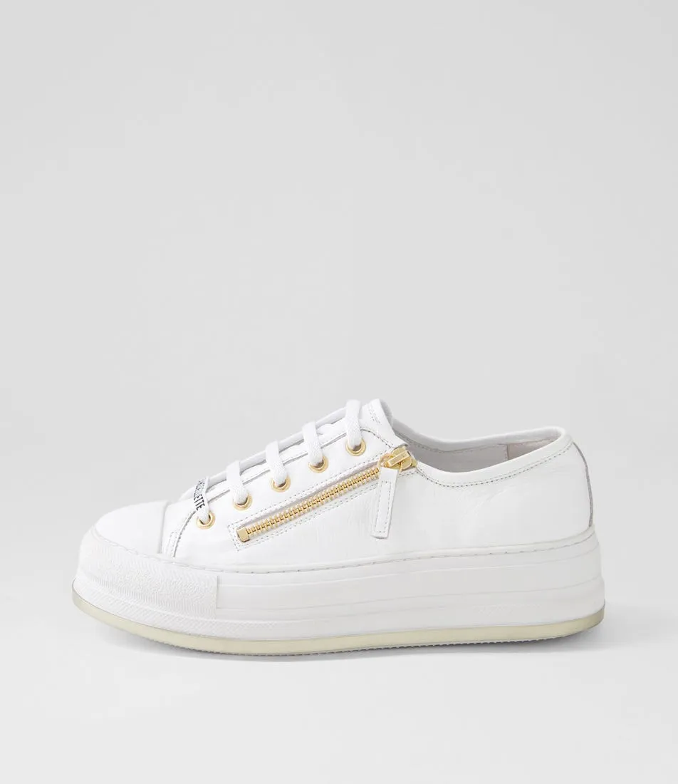 DJANGO & JULIETTE Giza White Leather Sneakers