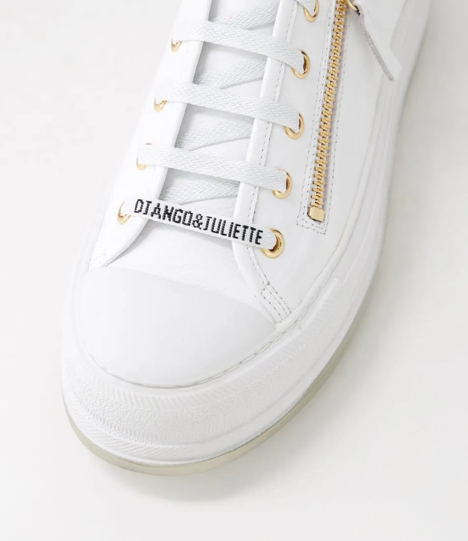 DJANGO & JULIETTE Giza White Leather Sneakers