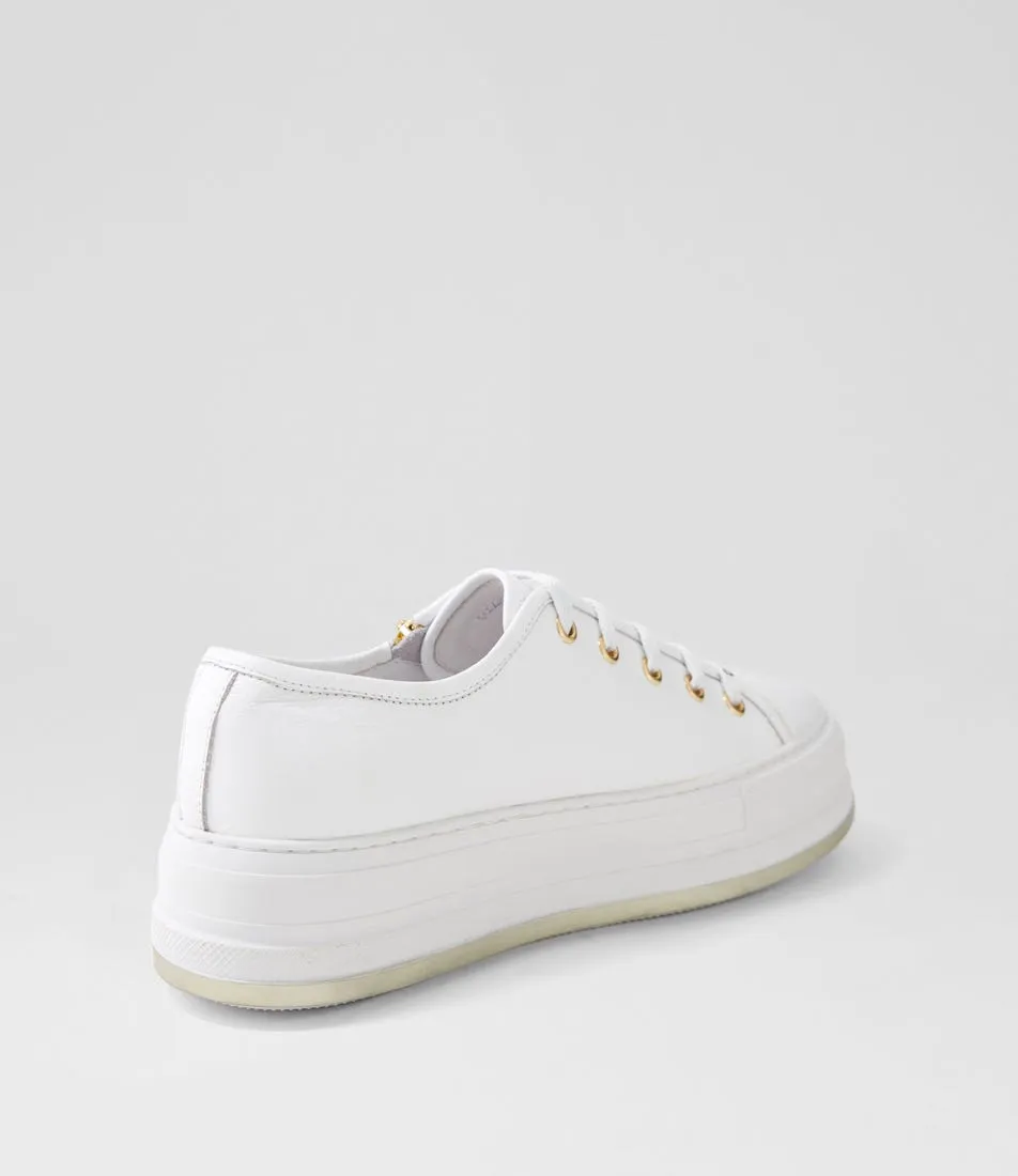 DJANGO & JULIETTE Giza White Leather Sneakers