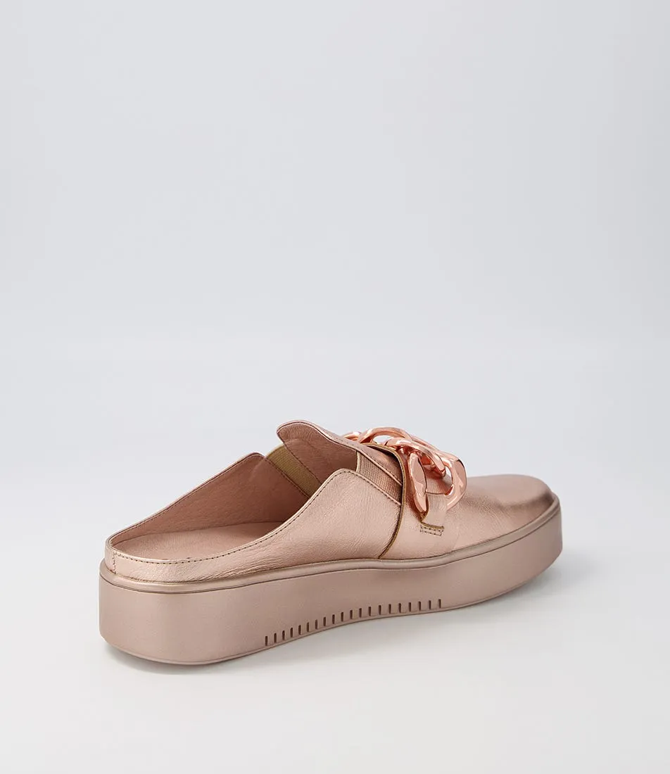 DJANGO & JULIETTE Loyde Pale Rose Gold Leather Sneakers