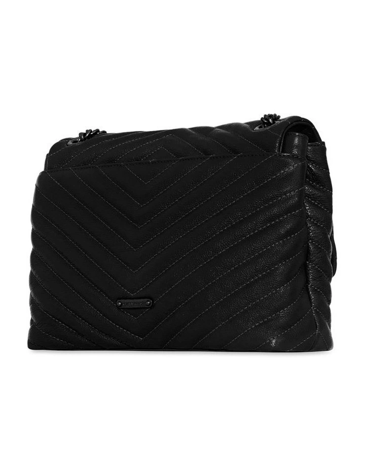 Edie Flap Shoulder Bag in Black