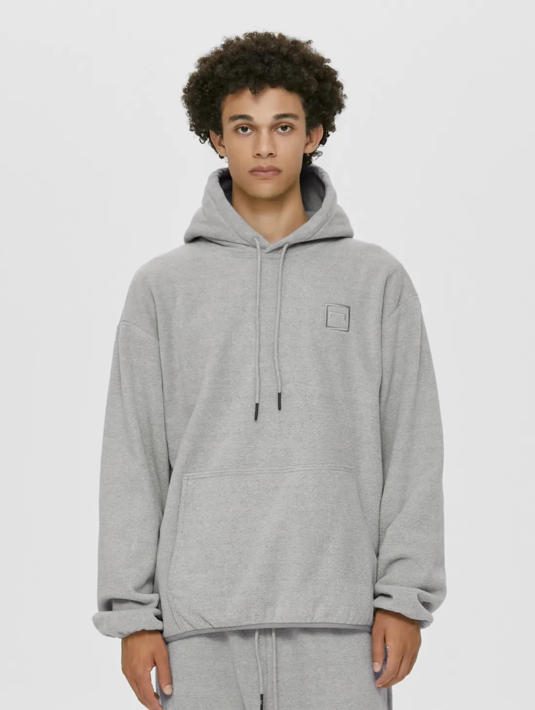 ESSENTIAL MICRO FLEECE HOODIE-MELANGE GREY