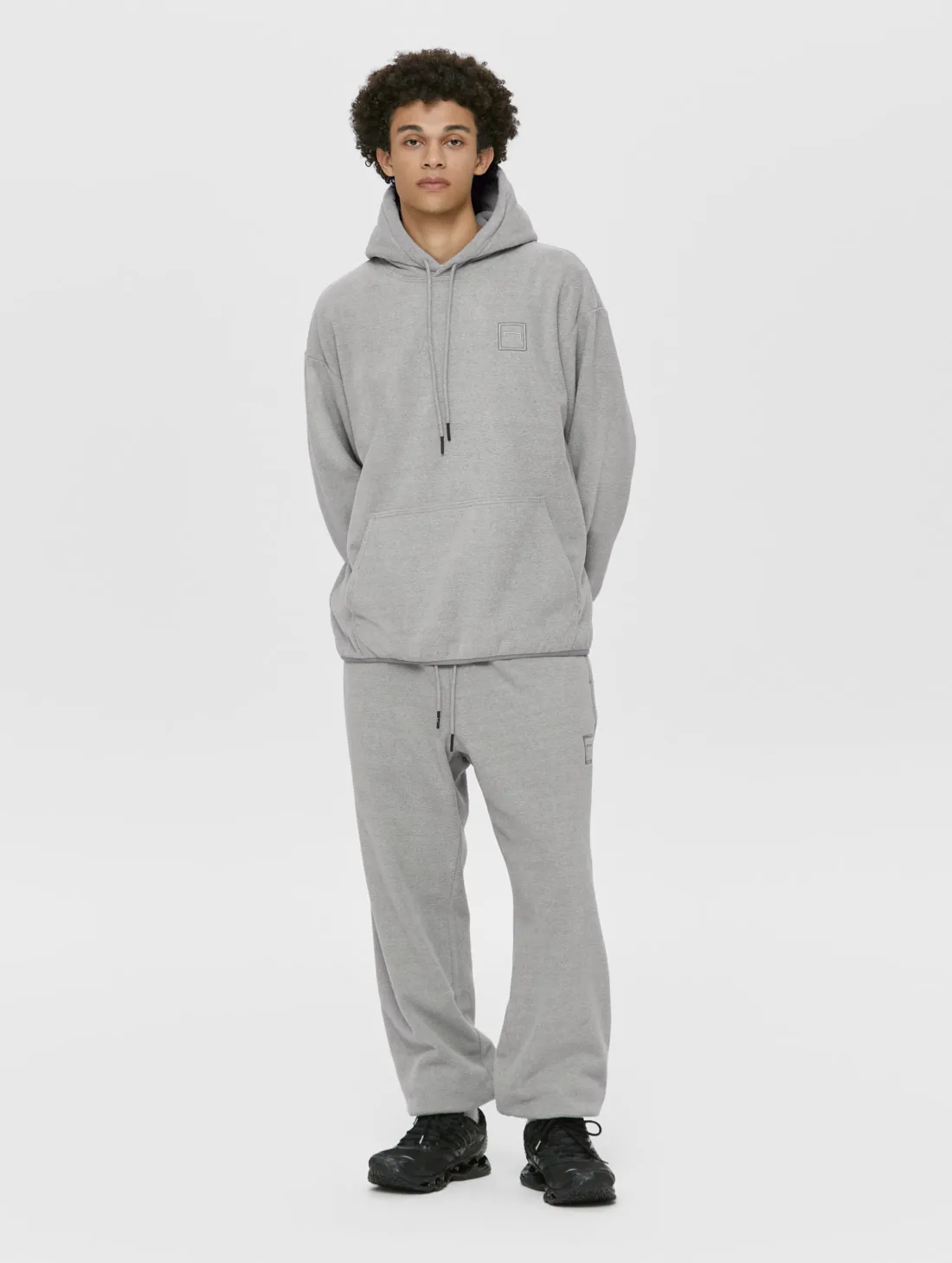 ESSENTIAL MICRO FLEECE HOODIE-MELANGE GREY