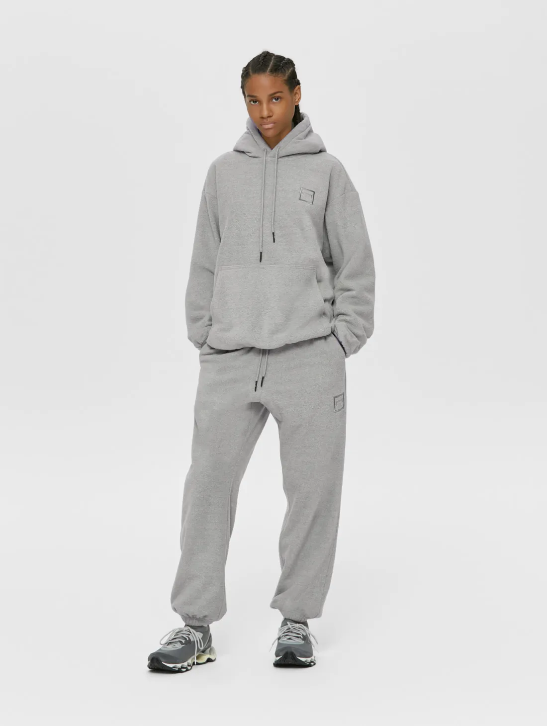 ESSENTIAL MICRO FLEECE HOODIE-MELANGE GREY