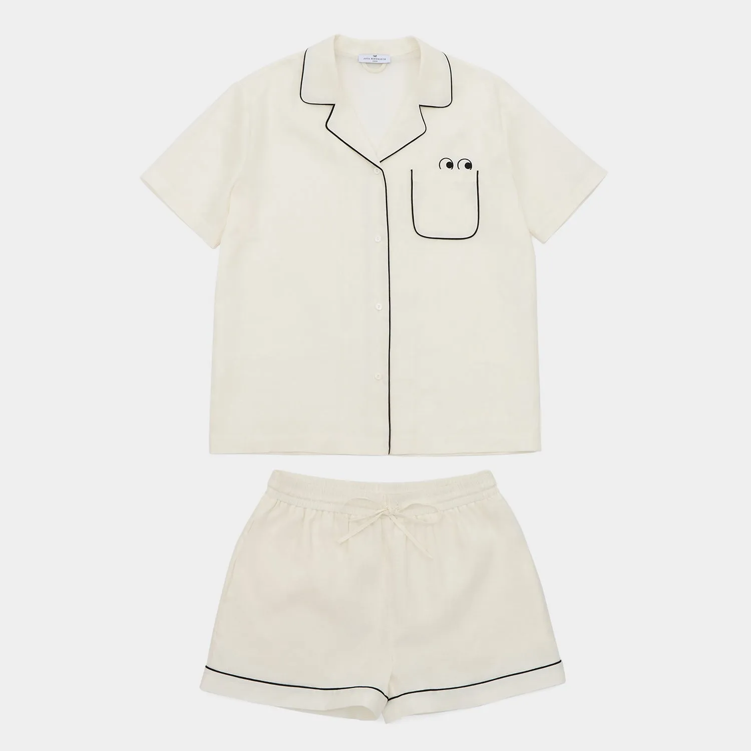 Eyes Short Linen Pyjamas-              