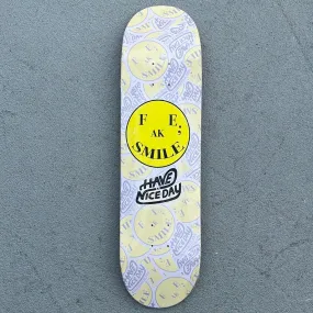 Fake Smile Happy Face Skateboard Deck 7.75