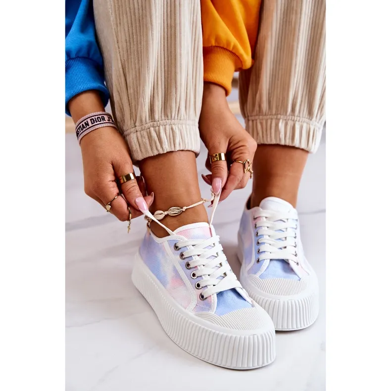 FB2 Low Sneakers On The Platform Blue-Pink Mischa