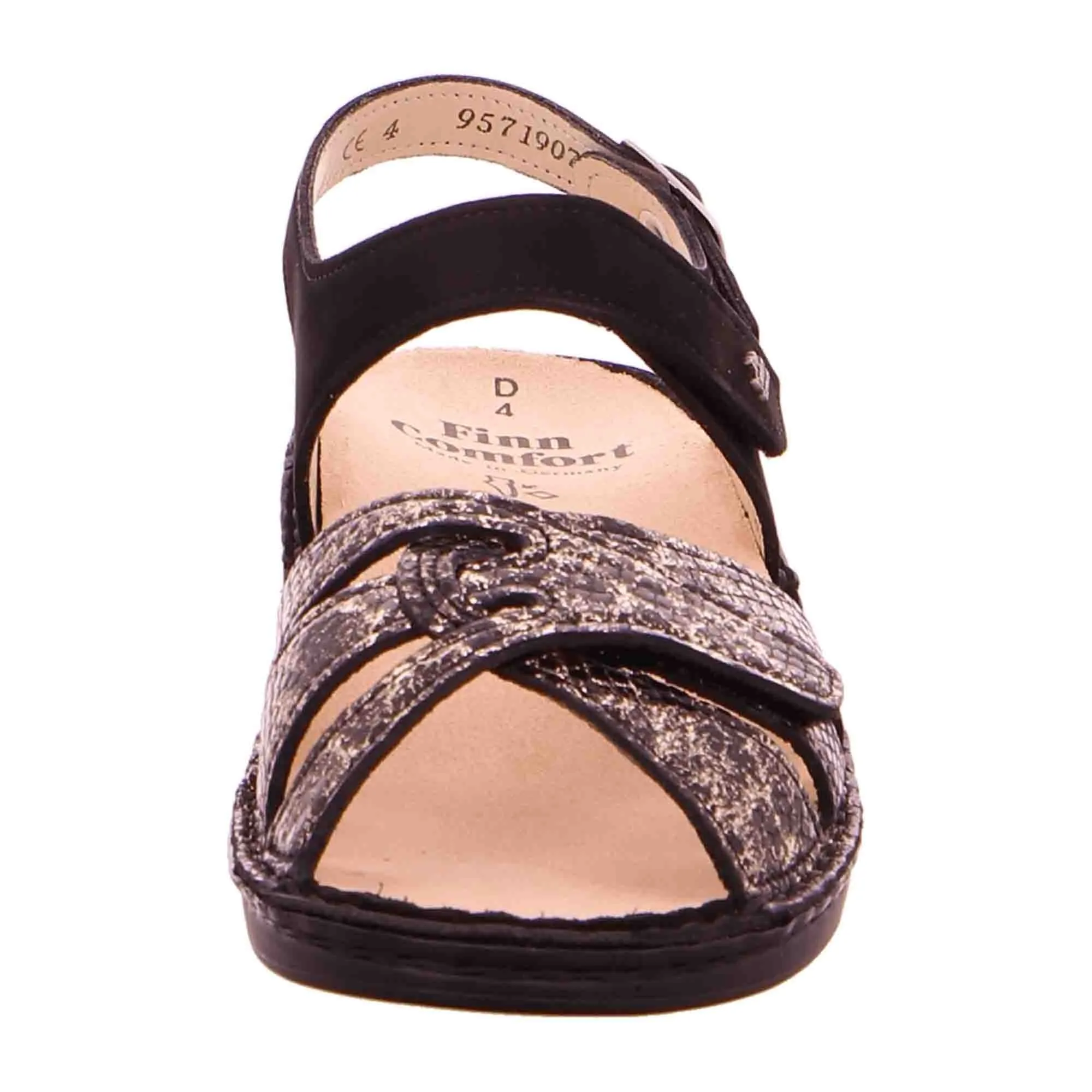 Finn Comfort Buka Women's Sandals - 02687-902098 Black Nubuck Snake Skin Design