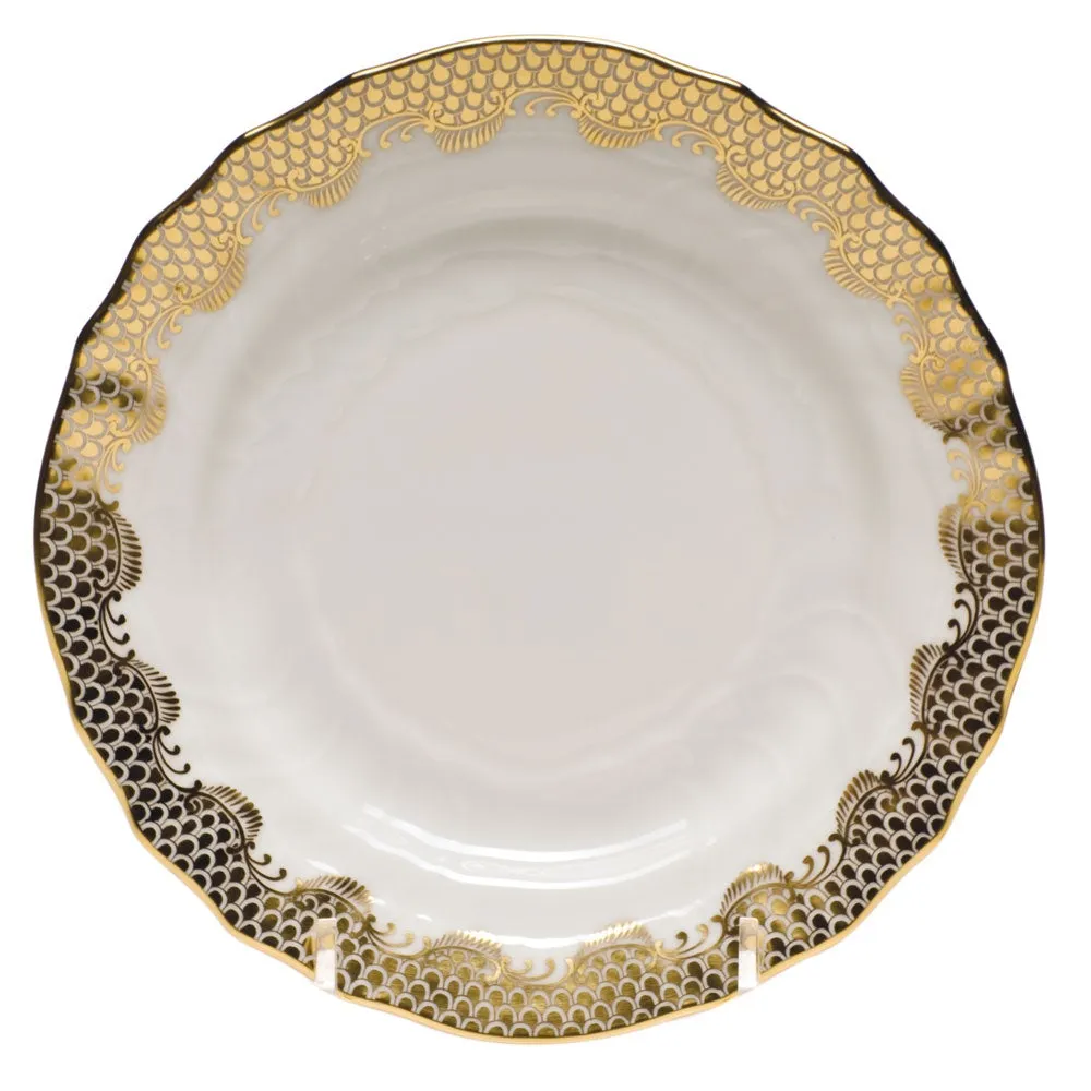 Fish Scale Bread & Butter Plate, Gold