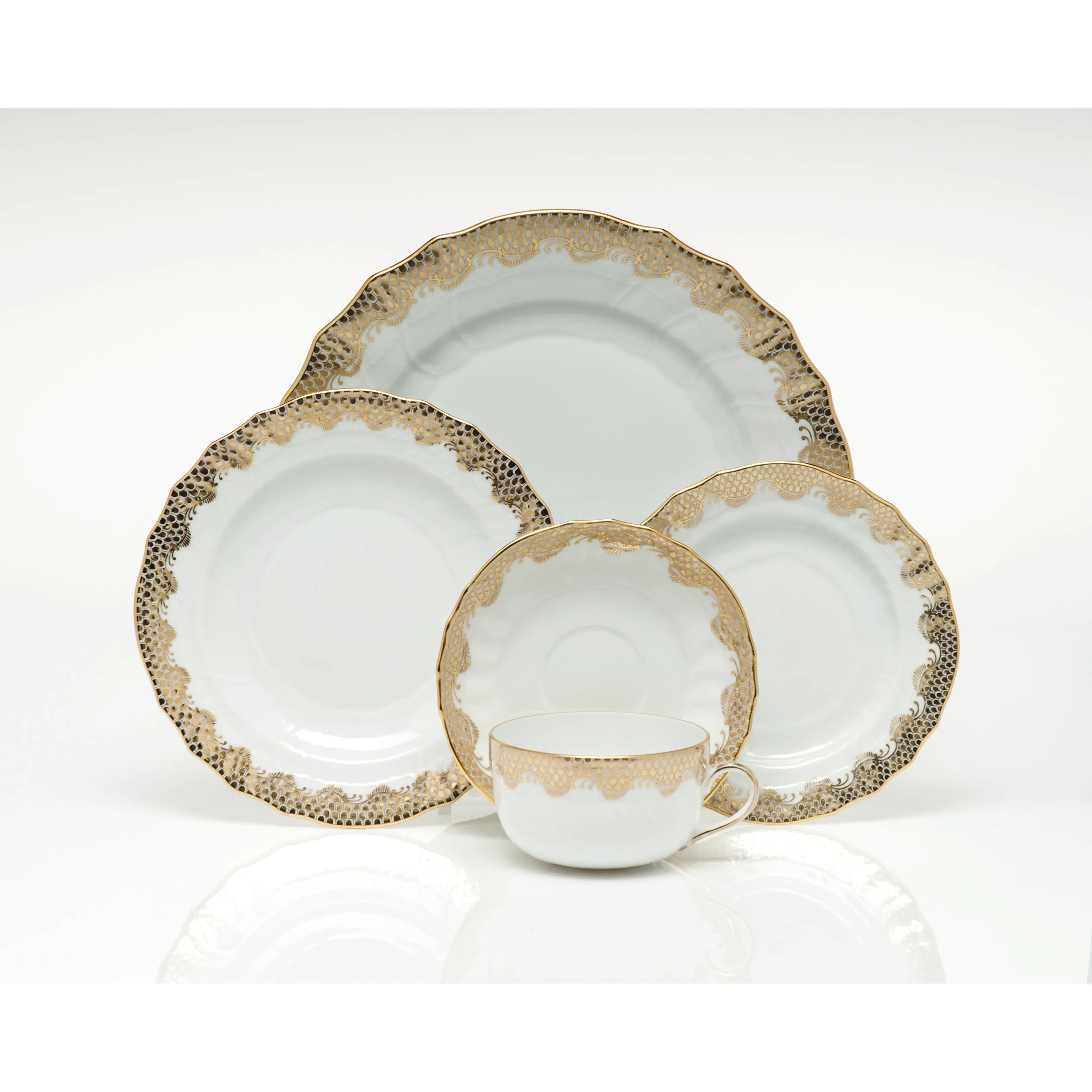 Fish Scale Bread & Butter Plate, Gold