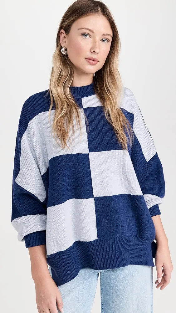 Free People   Checker Easy Street Tunic Pullover 