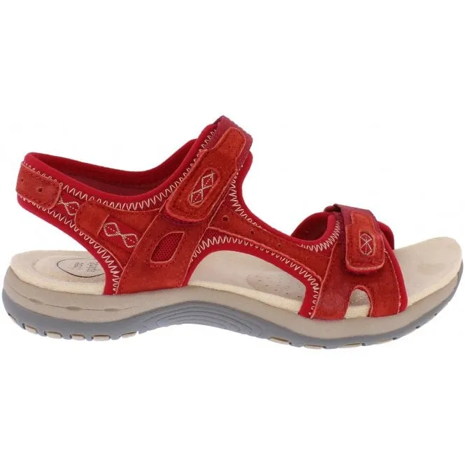 Free Spirit  Womens Frisco Chilli Pepper Double Strap Riptape Sandals 41051