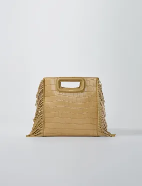 Fringed leather M bag