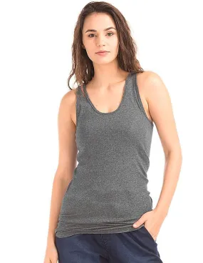 GAP Women Grey Slub Ribbed Tank