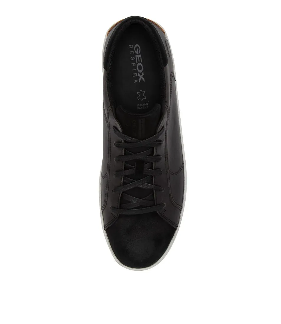 GEOX Warley Black Leather Sneakers