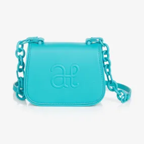 Girls Blue Monogram Shoulder Bag (18cm)