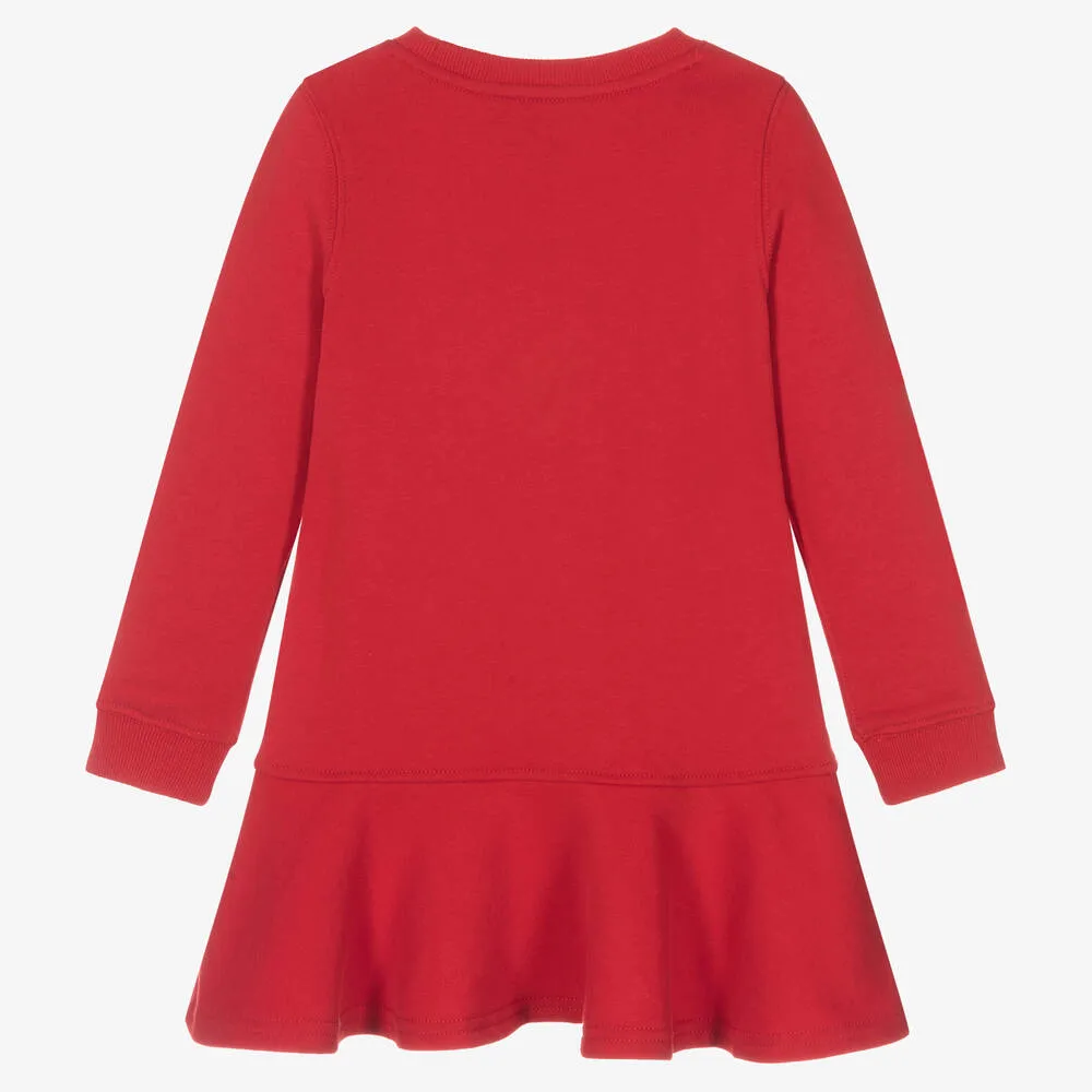 Girls Red Ski Bear Dress