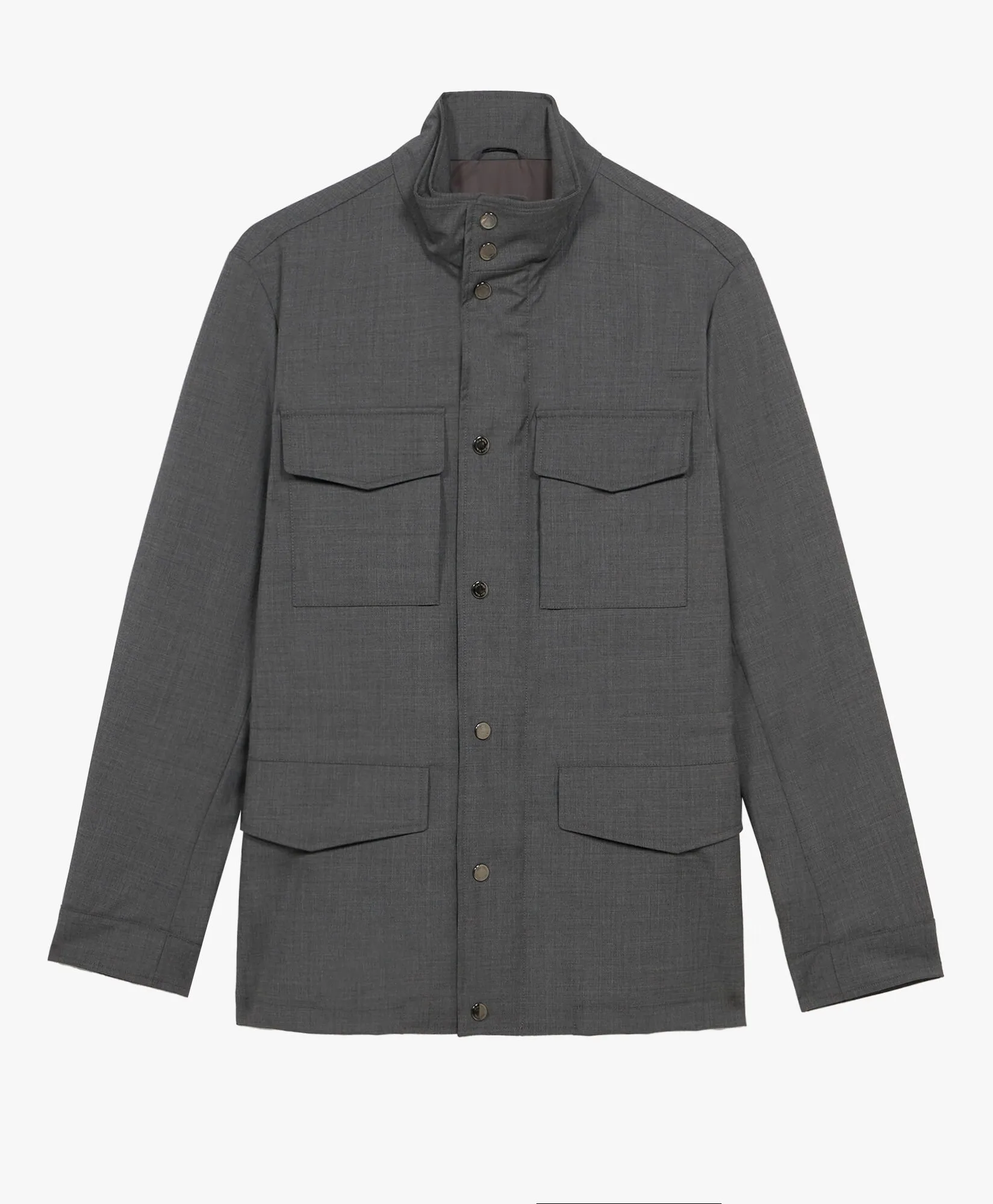 Grey Virgin Wool Field Jacket in Medium Grey for Men | Brooks Brothers® UK