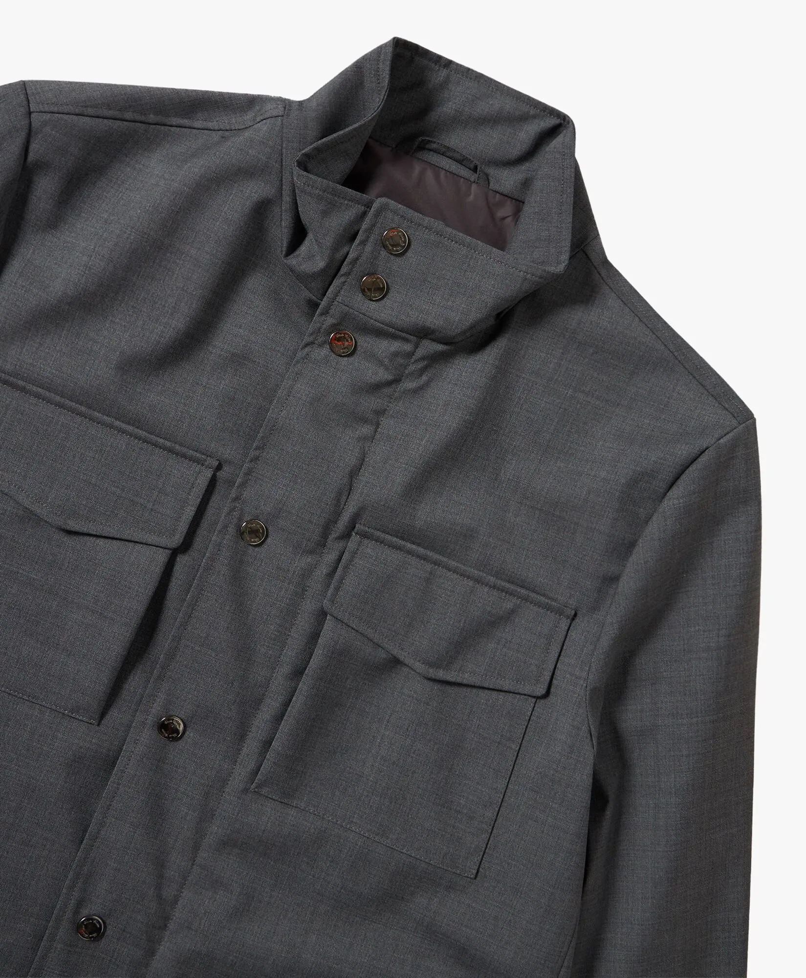 Grey Virgin Wool Field Jacket in Medium Grey for Men | Brooks Brothers® UK