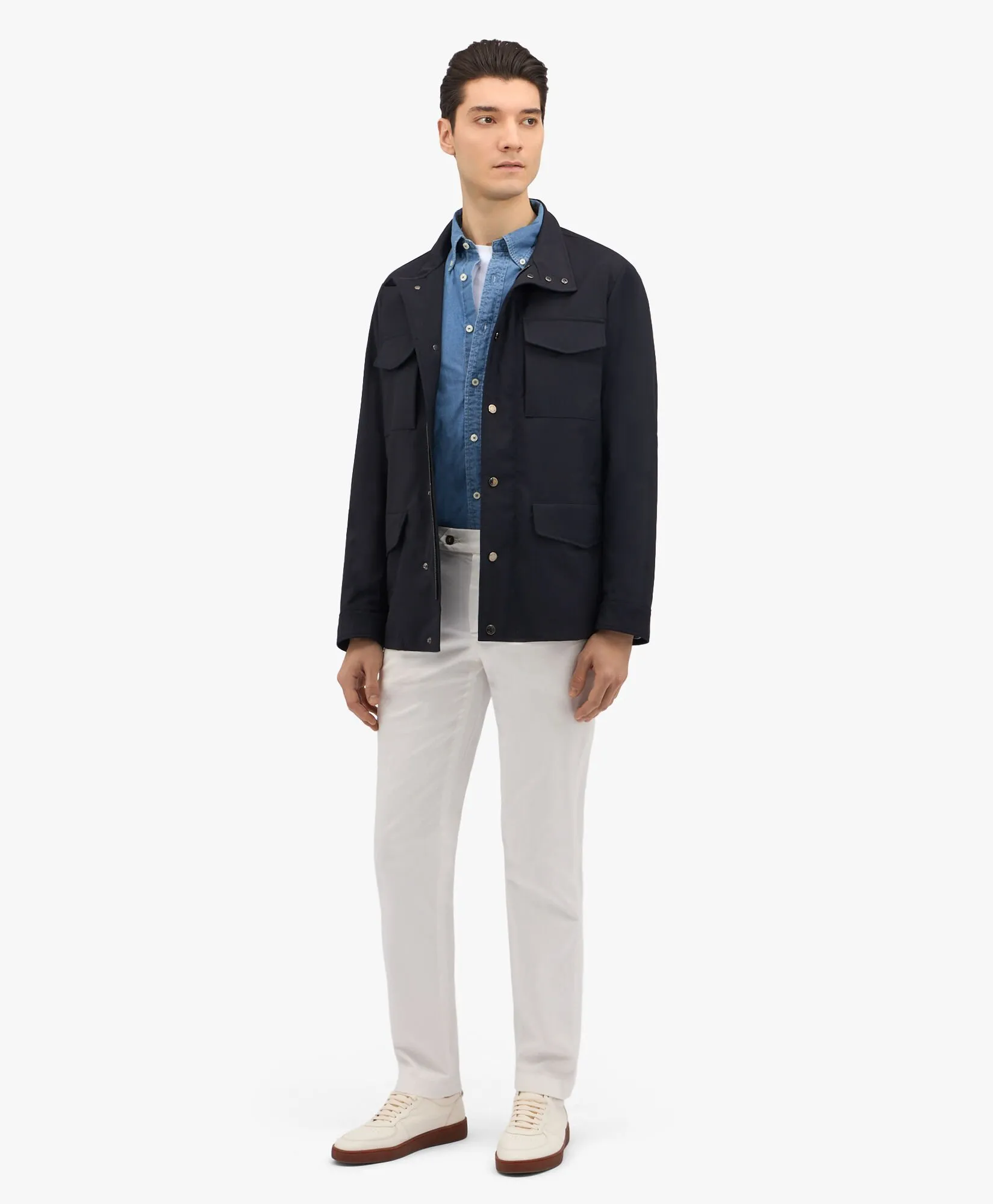 Grey Virgin Wool Field Jacket in Medium Grey for Men | Brooks Brothers® UK